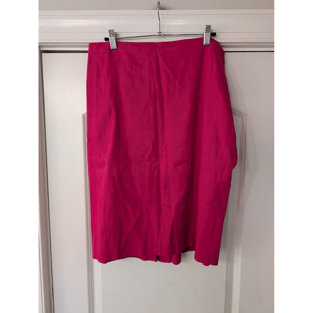 Carlisle New York Womens Pink Linen Blend Pencil Skirt Size 14 office modern